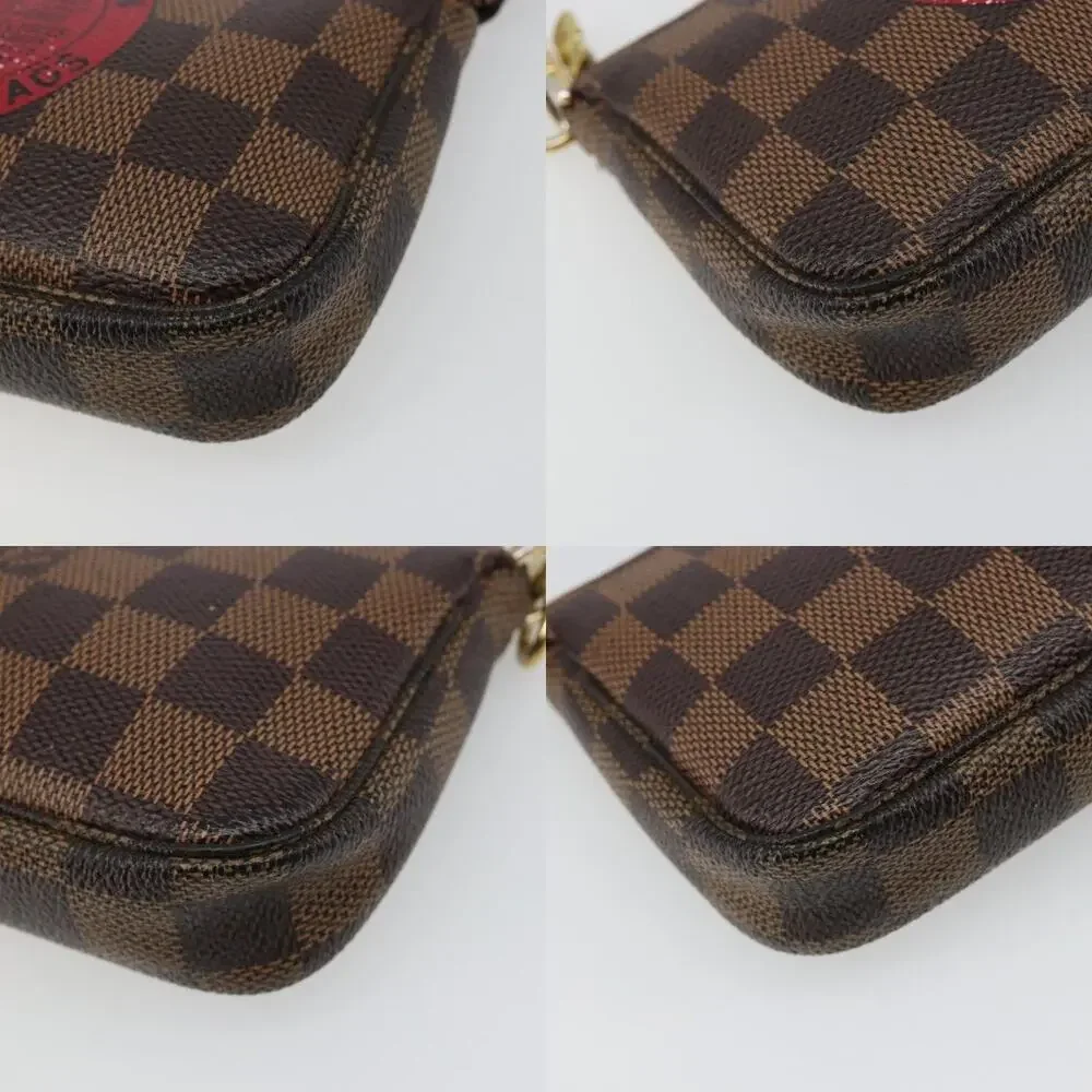 Louis Vuitton Damier Ebene T&b Mini Pochette Accessoires Pouch Brown